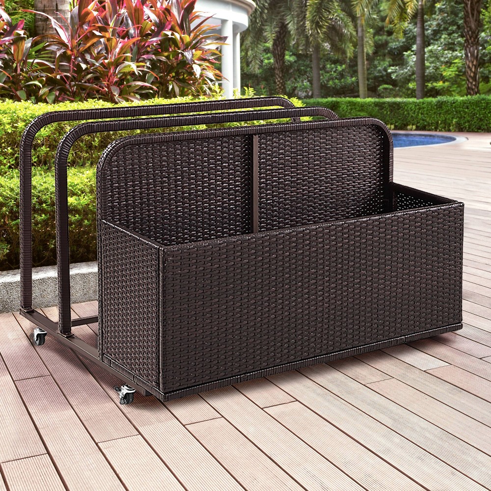 Photos - Garden & Outdoor Decoration Crosley Palm Harbor Outdoor Wicker Pool Storage Caddy: Resin, UV-Resistant - Crosl 