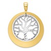 Black Bow Jewelry Sterling Silver and Gold Tone Textured Tree Circle Pendant, 38 x 48mm - 3 of 4