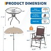 Nasitip 6-Piece Patio Dining Set for 4 with Umbrella, Hexagon Outdoor Table & 4 Folding Chairs - 2 of 4