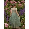 2Bunnies Sage Green Rose Lace All-Over Lace Open Back Boho Garden Rustic Flower Girl Dress - 4 of 4