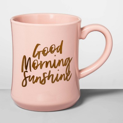 15oz Stoneware Good Morning Diner Mug Light Pink - Opalhouse™
