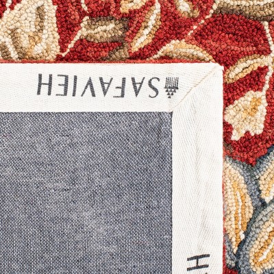 Handmade Multicolor Wool Accent Rug with Floral Design