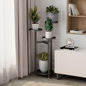 3-Tier Metal Plant Stand - Indoor/Outdoor Corner Shelf for Multiple Plants, Patio Garden Living Room Balcony - 1 of 3