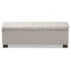 Roanoke Modern And Contemporary Fabric Upholstered Grid - Tufting Storage Ottoman Bench - Baxton Studio - image 3 of 4