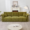 98.5'' Linen Upholstered 3-Seater Sofa with Soft Armrests and 2 Pillows - 4 of 4