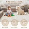 9x12 Scalloped Washable Area Rug, Low-Pile Non-Slip Soft Indoor Carpet for Living Room, Bedroom, Beige - 4 of 4