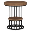 FONTOI Round End Table with 2-Tier Storage, Small Modern Side Table with Metal Arc Frame for Living Room, Bedroom, Brown, 19.69"*24.8"*19.69" - 4 of 4