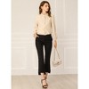 INSPIRE CHIC Women's Button Down Ruffle Collar Long Sleeve Chiffon Shirt - 3 of 4