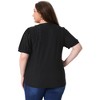 Agnes Orinda Women's Plus Size Summer Eyelet V Neck Short Sleeve Blouse - 4 of 4