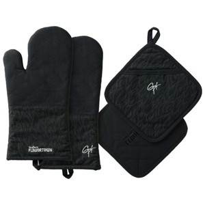 4-Piece Kitchen Set: 2 Flame Oven Mitts and 2 Flame Potholders - 1 of 4