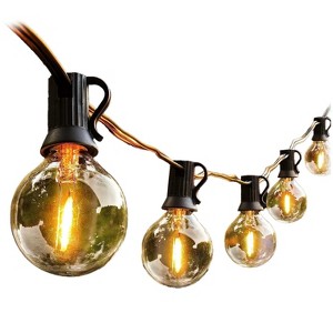 Itopfox 100ft Outdoor String Lights Waterproof Connectable Dimmable with 62 LED Shatterproof Bulb UL Listed G40 Globe Patio Lights for Backyard Porch - 1 of 4