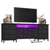 70 Inch 13 Drawer Dresser, TV Stand for 65 to 80 Inch TVs, Charging Station and LED Lights, Fabric Storage Organizer for Bedroom, Living Room - 2 of 4