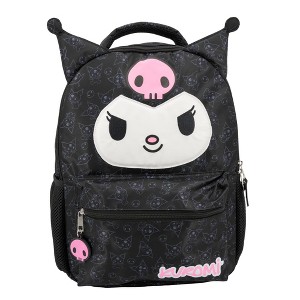 Hello Kitty Kuromi Backpack for Girls, Sanrio Kawaii Bookbag, 16 Inch Anime School Bag with 3D Features, Black - 1 of 4