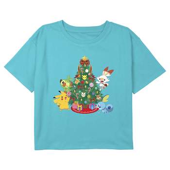 Women's Pokemon Christmas Happy Holidays Patch T-shirt : Target
