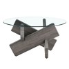 NicBex Modern 33.4" Round Coffee Table with Glass Top and Wood Legs for Living Room and Bedroom - 3 of 4