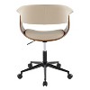 Sapphtopaz Modern Office Chair with Hollow Back Upholstered Adjustable Swivel Vanity Chair with Bent Wood Seat Office Desk Chair for Home Office - 3 of 4