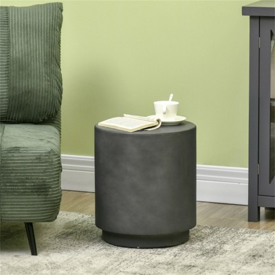 VisioGear Patio End Tables, 17 Inch End Tables for Patio, Garden Small Accent Decorative Stool, Tree Stump Stool, Dark Gray, 14.5"*14.5"*17"