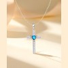 Molenia Birthstone Cross Necklace for Women, 925 Sterling Silver Heart Cross Pendant Necklace Fine Cross Jewelry Birthday Gifts for Her 18"+4" Inches - 3 of 4