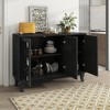 XIYUYEU Sideboard with Glass Doors, 3 Door Mirrored Buffet Cabinet with Silver Handle for Living Room, Hallway, Dining Room - 3 of 4