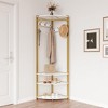 Whizmax Corner Coat Rack with Shoe Bench Entryway, Corner Hall Tree with 6 Double Hooks for Entryway, Hallway, Bathroom, Closet - 2 of 4