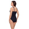 Aqua Green, Women's Surplice Trim Overlay One Piece - 2 of 3