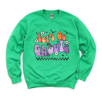 Simply Sage Market Women's Graphic Sweatshirt Let's Go Ghouls Flowers