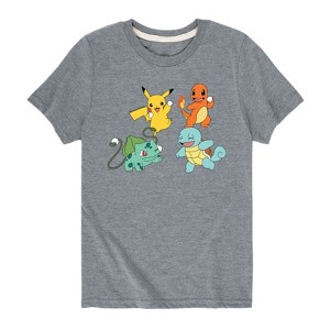 Boys' - Pokémon - Pikachu Charmander Bulbasaur Squirtle Snowball Fight Short Sleeve Graphic T-Shirt - 1 of 4