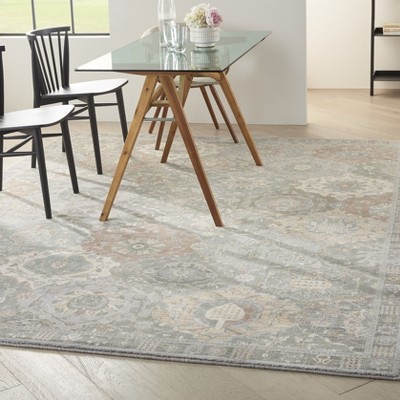 Transitional Moroccan Lanterns Wool Area Rug 8' x 10' - Grey