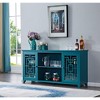 TiramisuBest Sideboard - 3 Adjustable Shelves, 3 Drawers, Storage with Metal Handles, for Study, Hallway and Living Room, Cyan - 3 of 4