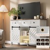 Farmhouse Buffet Cabinet with Storage, Sideboard with 3 Drawer, Reversible Wine Rack and Adjustable Shelf, Coffee Bar for Dining Room, Kitchen - 2 of 4