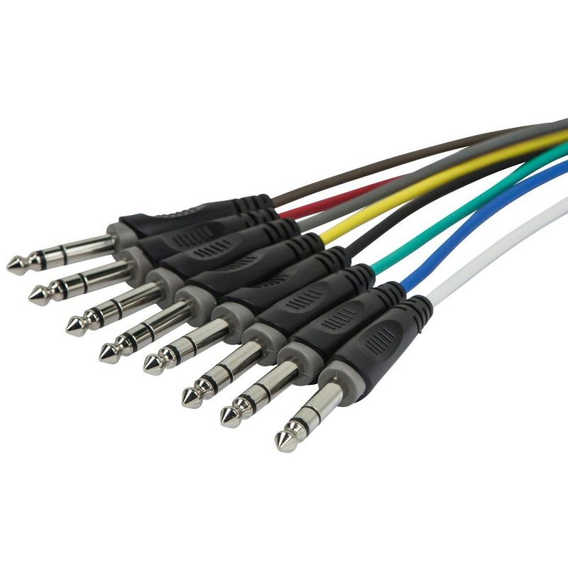 Monoprice 8-Channel 1/4 Inch TRS Male to 1/4 Inch TRS Male Snake 26AWG Cable C/d - 3 Feet With 8 Balanced Mono / Unbalanced Stereo Lines, 4 of 5