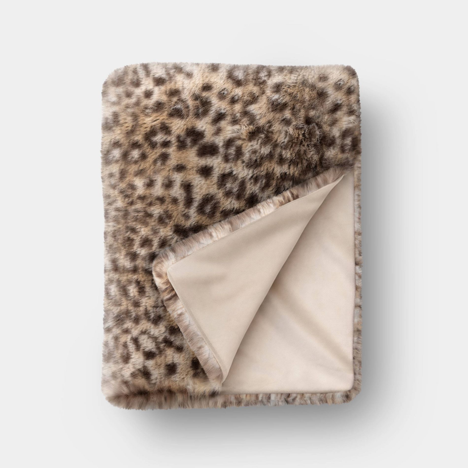Snow Leopard Faux Fur Natural - Threshold™