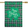 Northlight Happy St. Patrick's Day Plaid Outdoor House Flag - 28" x 40" - 2 of 4