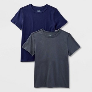 Paquete de 2 Camisetas de Manga Corta Adaptables para Niño - Cat & Jack™ Gris Carbón/Azul Marino
