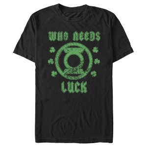 Men's Green Lantern St. Patrick's Day Who Needs Luck Distressed T-Shirt - 1 of 4