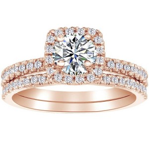 Pompeii3 5/8Ct Diamond Halo Engagement Ring Set in White, Rose, Yellow Gold, or Platinum - 1 of 4