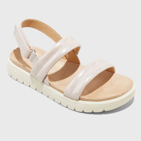 Get your toddler ready for warm-weather outings in these Chaya Footbed  Sandals from Cat & Jack™. Designed with a contoured footbed for comfortable  ...