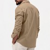 Coolmee Men's Button Down Shirt Texture Wrinkle Free Shirts Long Sleeve Untucked Shirt - 4 of 4