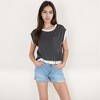 Anna-Kaci Women's Sleeveless Striped Knit Top with Contrast Trim and Chest Pocket Detail - 4 of 4