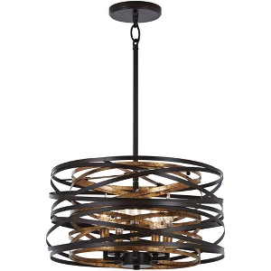 Minka Lavery Dark Bronze Mosaic Gold Pendant Chandelier 16" Wide Modern 5-Light Fixture for Dining Room House Foyer Kitchen Home - 1 of 3