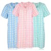 JEFFRICO 3 Pack House Dresses for Women with Pockets - Lightweight Breathable Short Sleeve Muumuu & Nightgowns - Dusters - 3 of 4