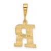 Black Bow Jewelry 14k Yellow Gold, Ashley Collection, Textured Initial R Pendant - 3 of 4