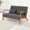 KTMBDW 50" Love seat Sofa 2 Seat Mid Century Modern Accent Chair, Uplostered 2 Person Couch Loveseat for Small Place Bedroom Office, Gray - 2 of 4