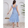 Clearlove Women Maternity Floral Dress Summer Sleeveless Ruffle Square Neck Dress - 4 of 4