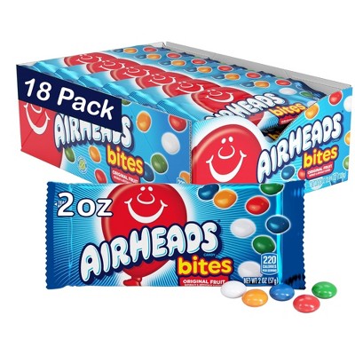 Airheads Candy Bites Assorted Fruit Flavors - 2 Oz. Bag (Pack of 18)