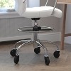 Flash Furniture Lexi Mid-Back Drafting Chair with Adjustable Foot Ring, Chrome Base, and Transparent Roller Wheels - 4 of 4