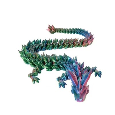 3D Printed Gem Dragon Western Style Colorful Full Body Movable Dragon Toy Crafts Desktop Dragons Figurines Ornament Table Decor