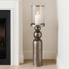 Modern Tall Glass Cylinder Candle Stand Holder - Pillar Candle Holder for Mantel, Console, Dinning Table, Centerpiece, or Home Decor - Silver - 3 of 4