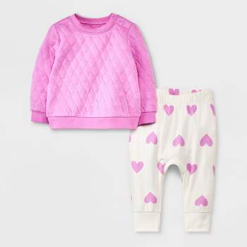 Andy & Evan Infant Girls Knit Flare Legging Set Pink, Size 6-9