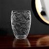 HomeRoots 12" Clear and Frosted Leaf Pattern Oval Crystal Table Vase - 2 of 3